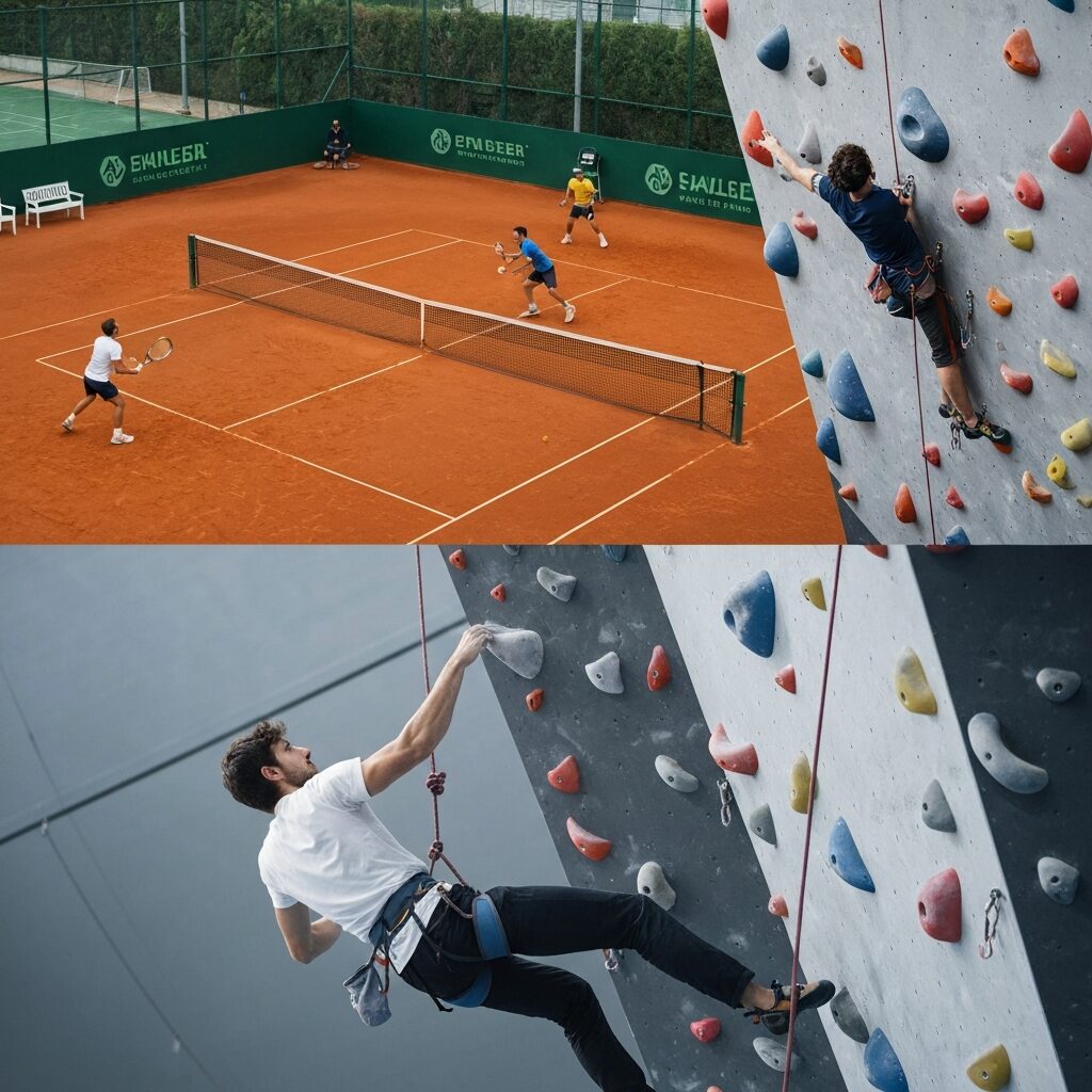 요즘 유행하는 취미(테니스, 클라이밍)